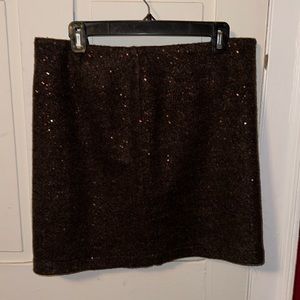 Tweed sequin brown skirt